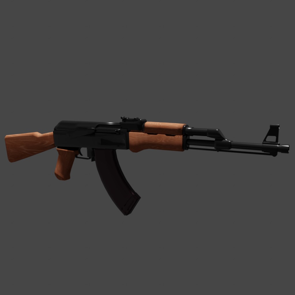 Low poly AK-47 preview image 1